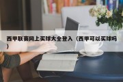 西甲联赛网上买球大全登入（西甲可以买球吗）