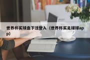 世界杯买球盘下注登入（世界杯买足球球app）